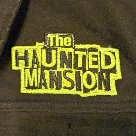 NEW Disney HAUNTED MANSION Foolish Mortal Black Jean Jacket Master Gracie XL - Picture 4 of 5